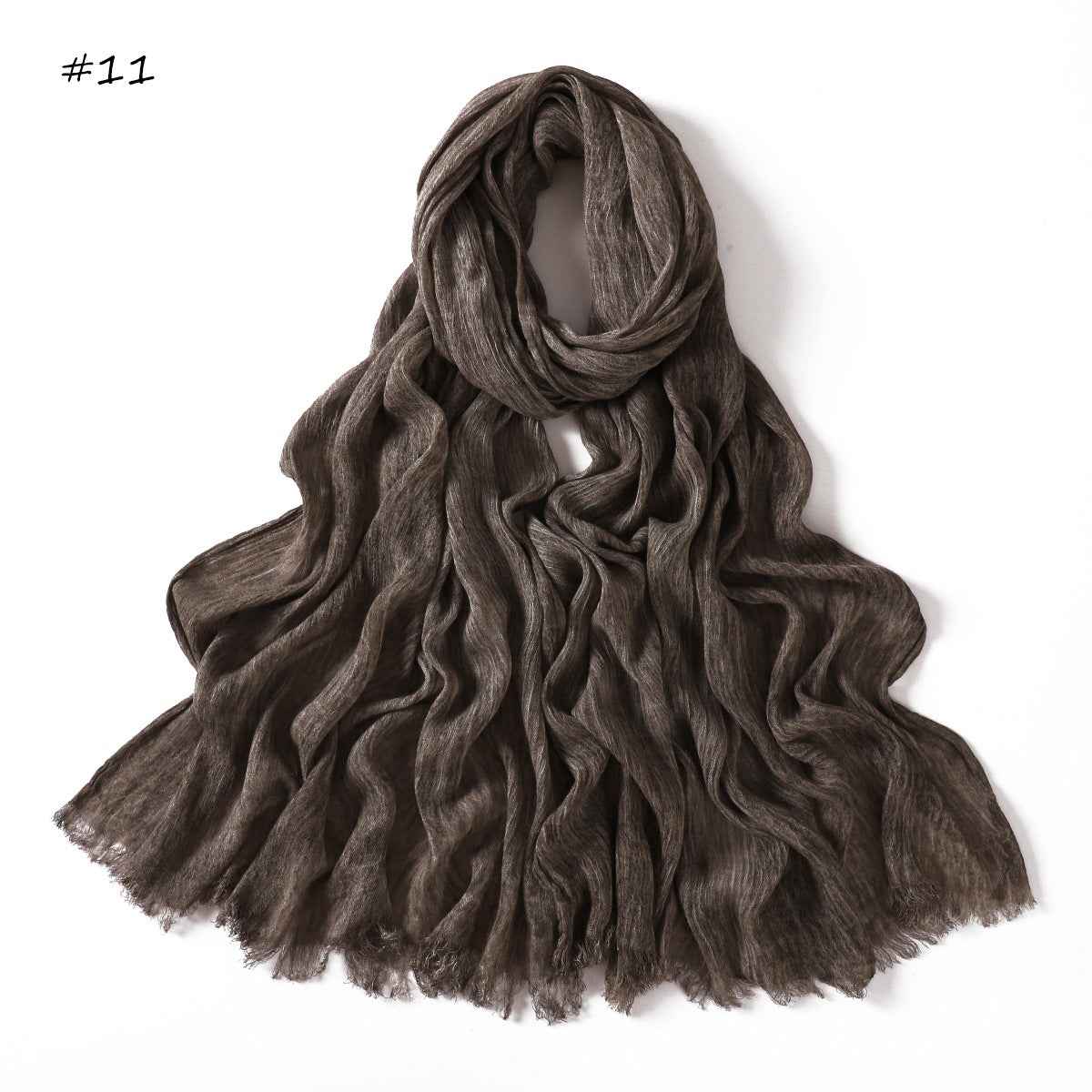 YZ310 Dirt-Washed Crinkled hijab with Raw Edge