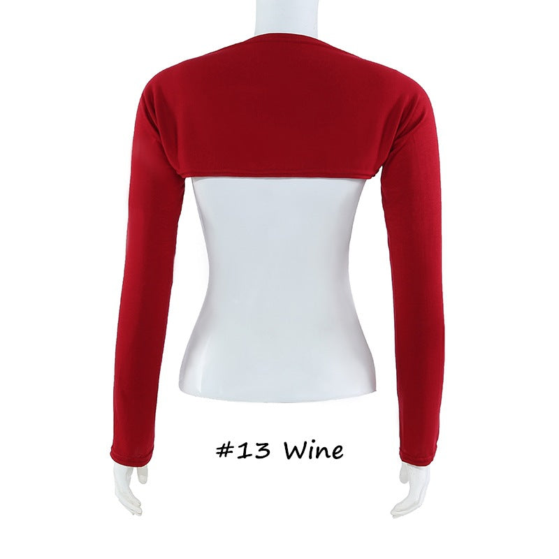 YZ17 Solid color modal cotton bottoming shoulder sleeves