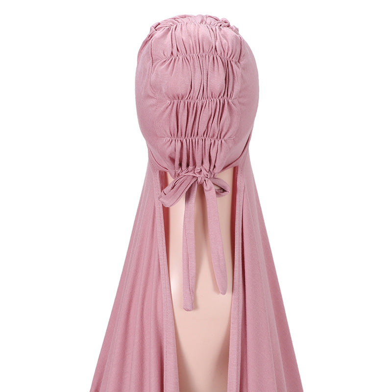 MSL283 Modal headband set with bottom hat and integrated scarf