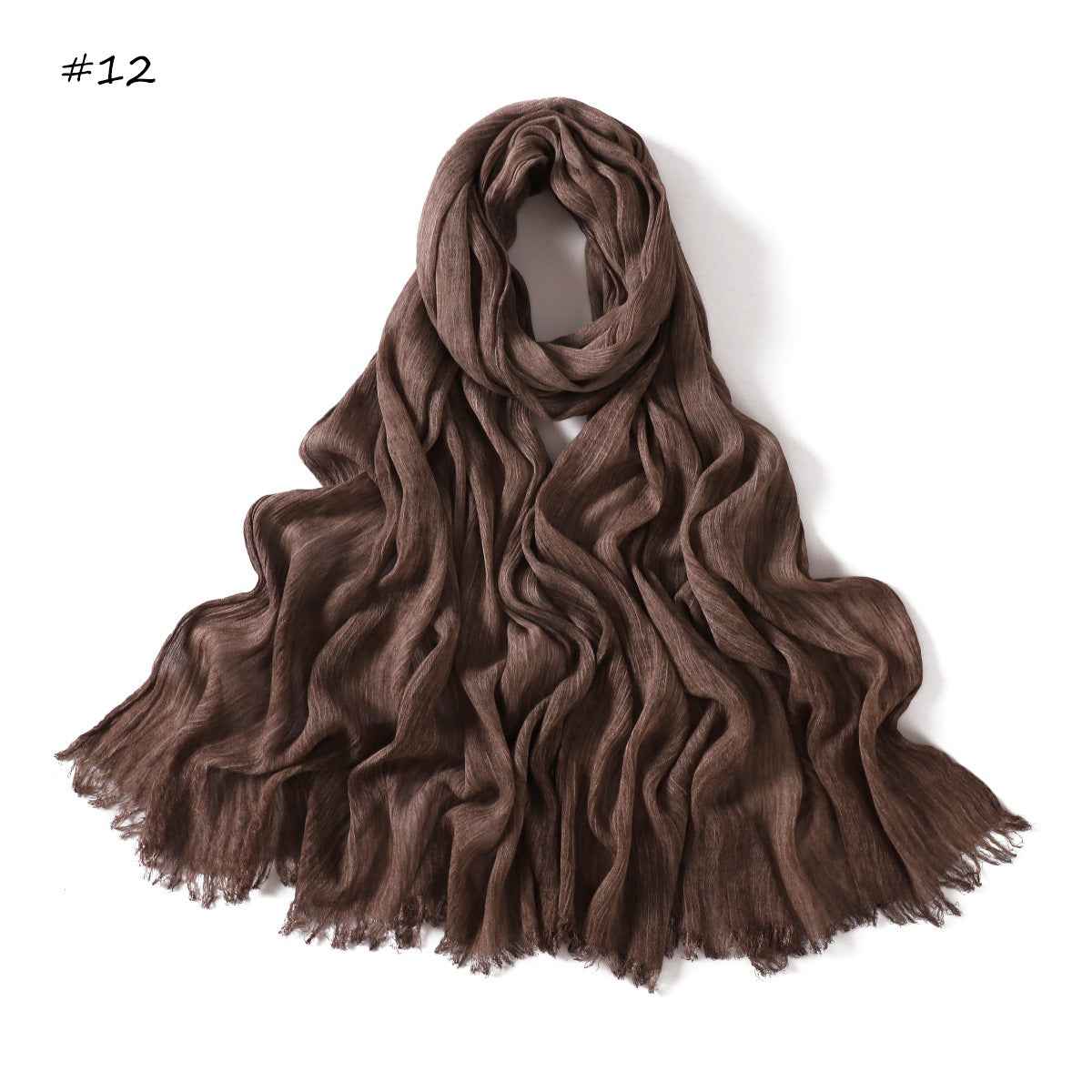 YZ310 Dirt-Washed Crinkled hijab with Raw Edge