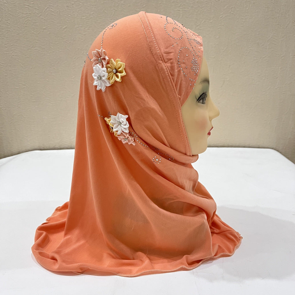 H075 Little girl hijab child cap
