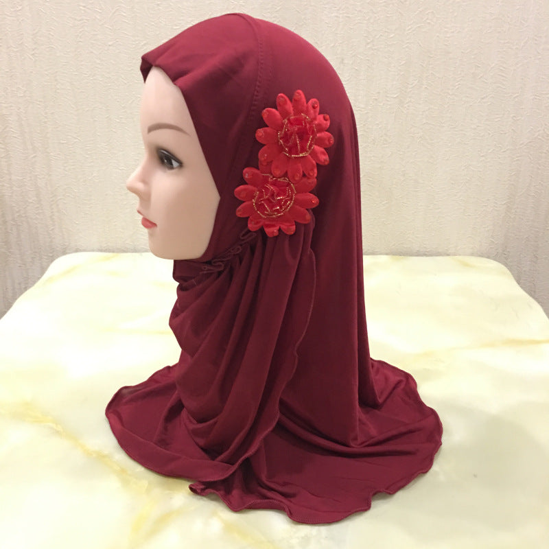 H081 Little girl's hijab hat child cap