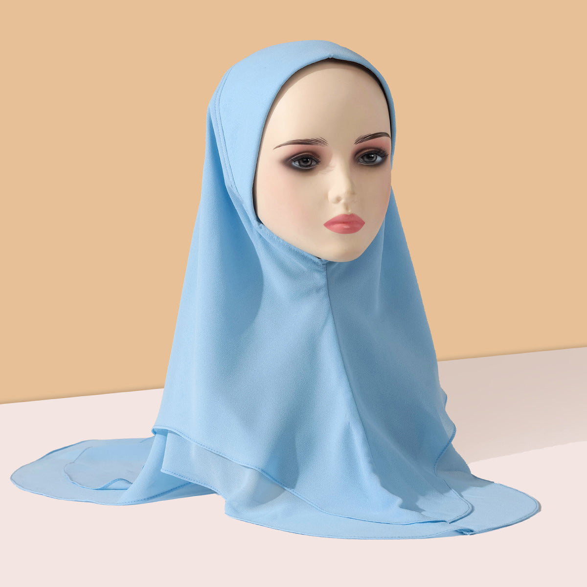 TD89-078 Solid color chiffon double layer hijab