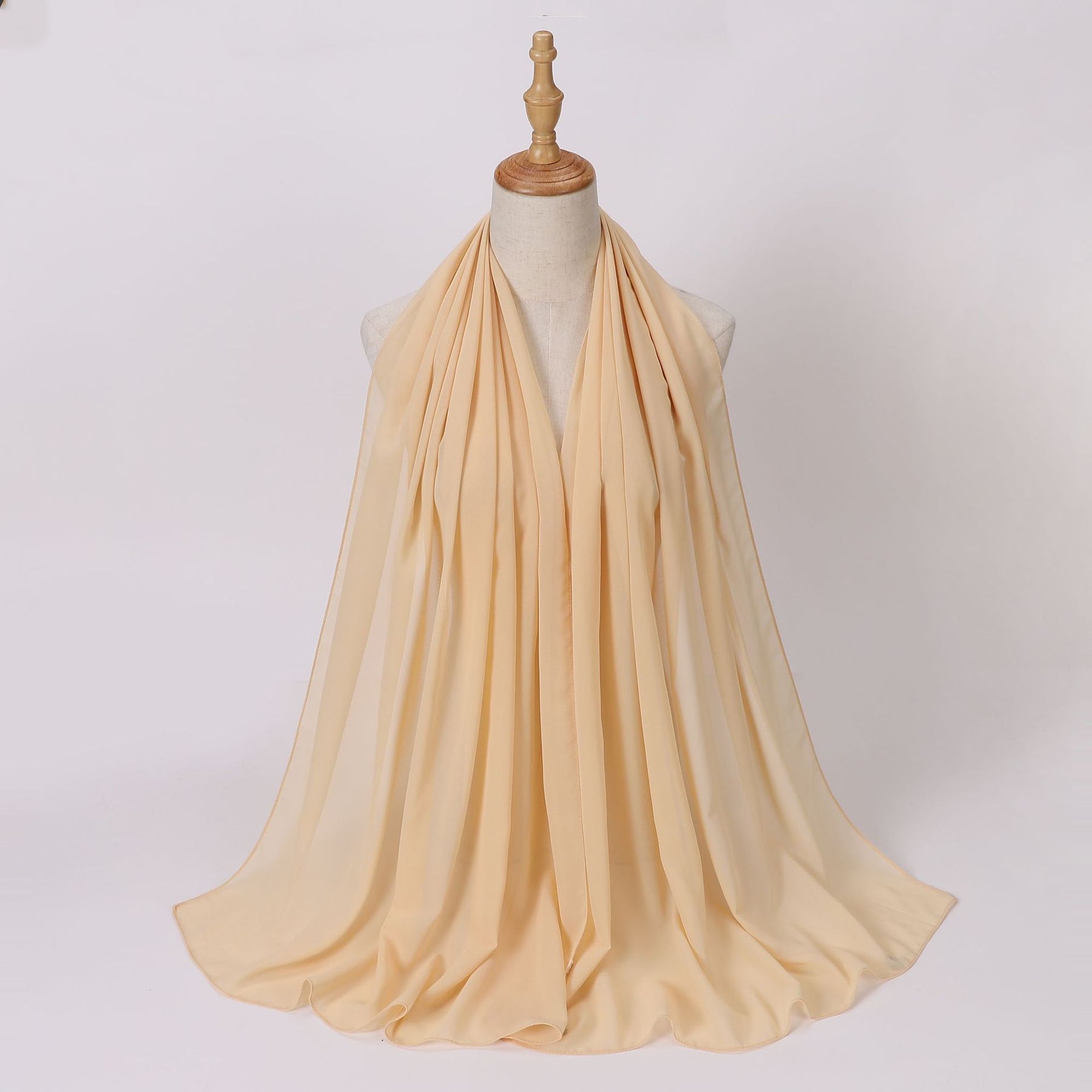 W-0062 Solid color pearl chiffon long scarf hijab veil scarf - MinYang Fashion Apparel Accessory Manufacturer