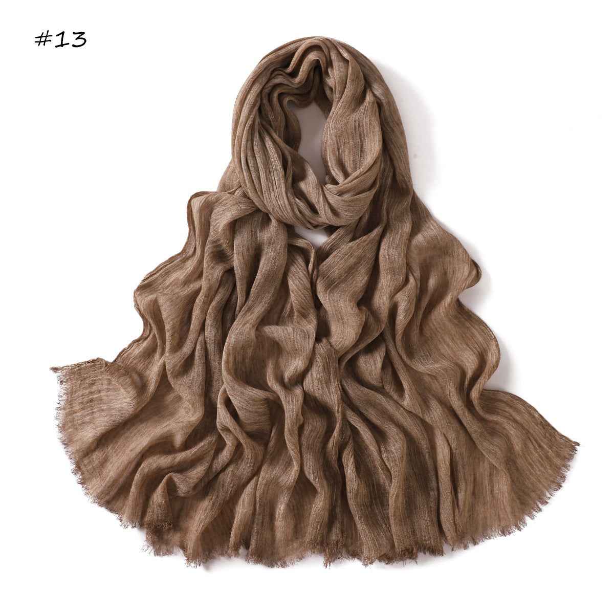 YZ310 Dirt-Washed Crinkled hijab with Raw Edge