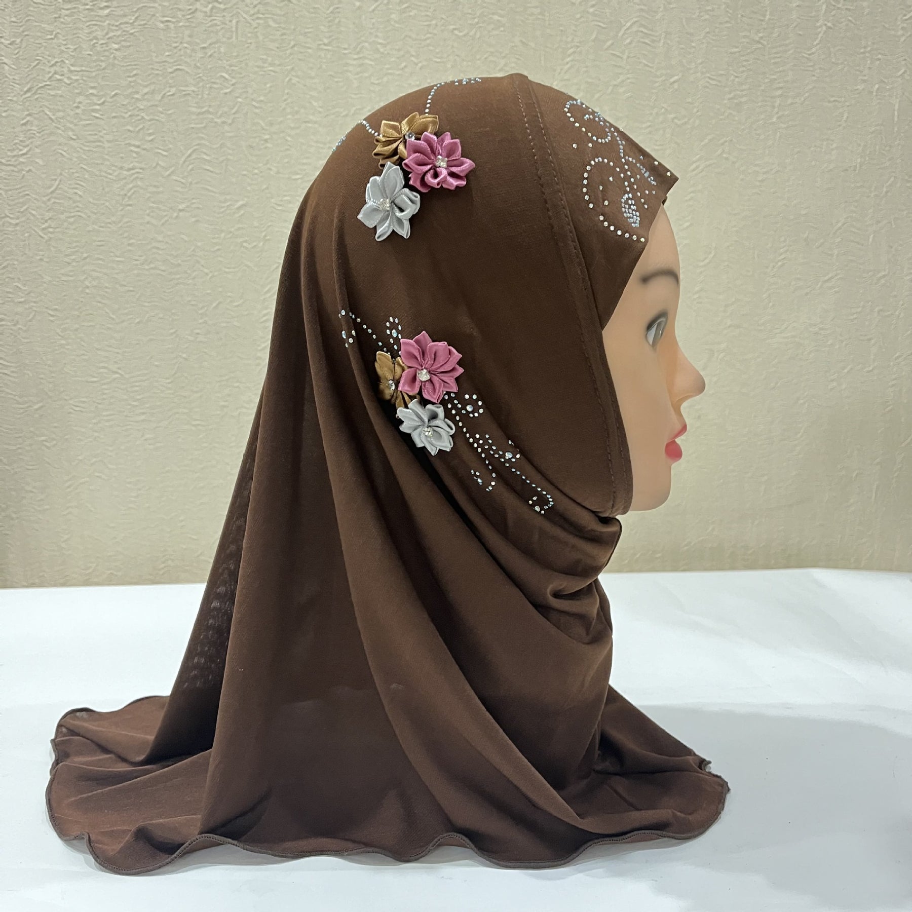 H075 Little girl hijab child cap