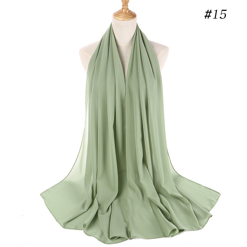 MSL006 Women's pearl chiffon bubble headscarf scarf - MinYang Fashion Apparel Accessory Manufacturer