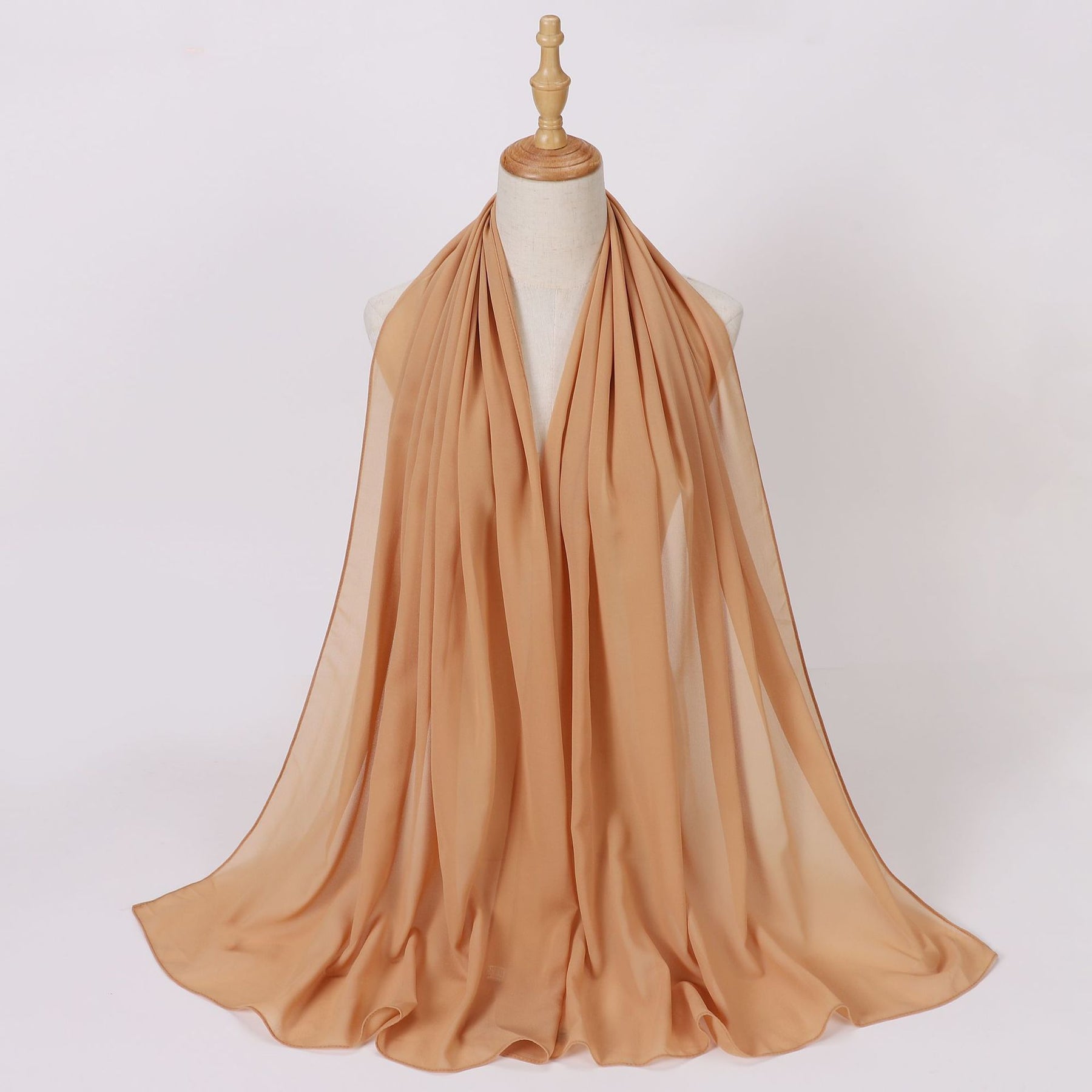 W-0062 Solid color pearl chiffon long scarf hijab veil scarf - MinYang Fashion Apparel Accessory Manufacturer
