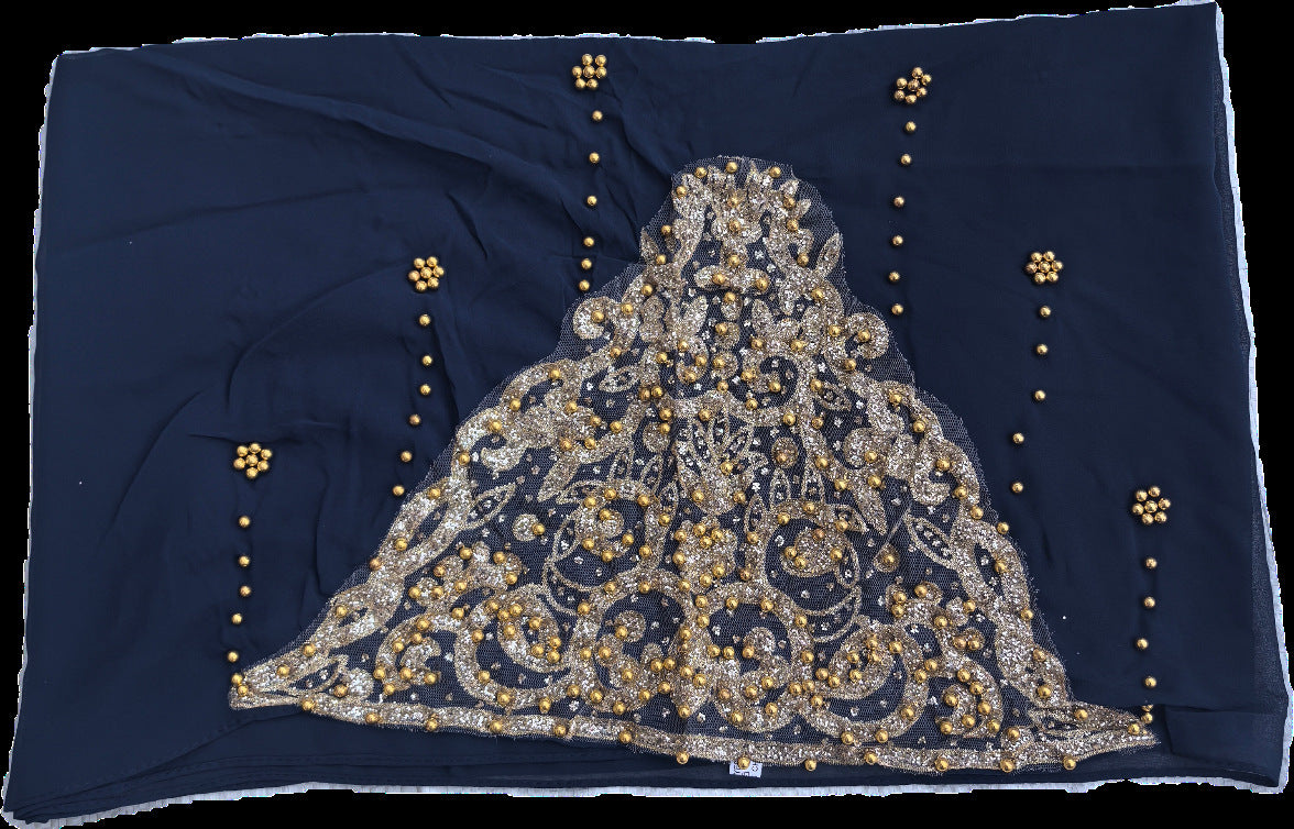 A091 Chiffon beaded hijab(MOQ: 3 pieces)