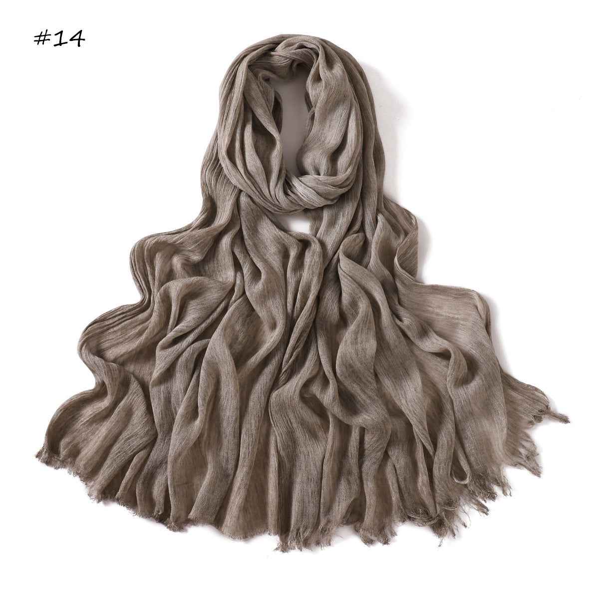 YZ310 Dirt-Washed Crinkled hijab with Raw Edge