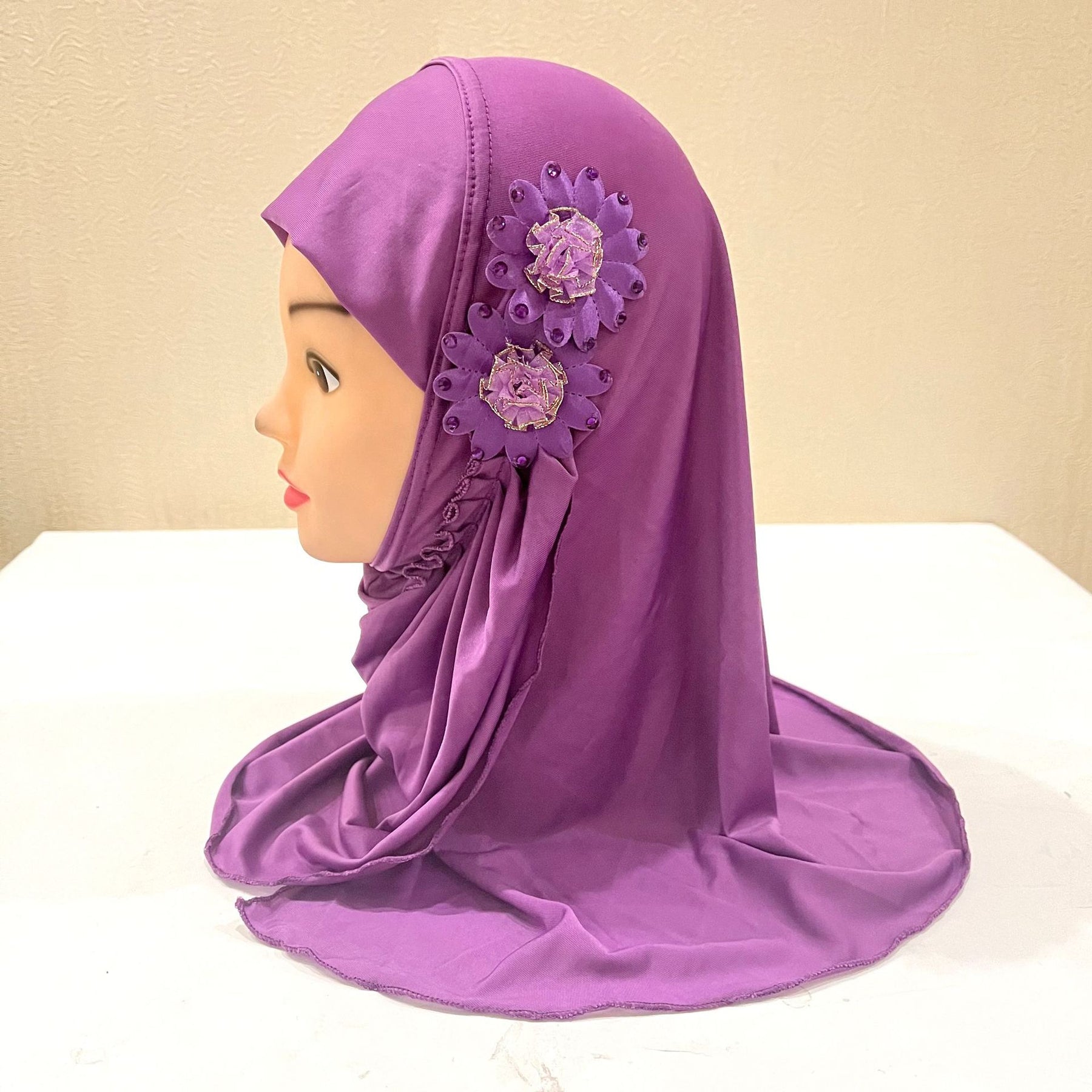 H081 Little girl's hijab hat child cap