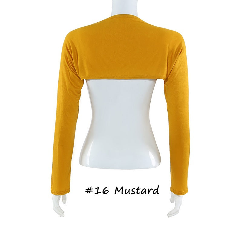 YZ17 Solid color modal cotton bottoming shoulder sleeves
