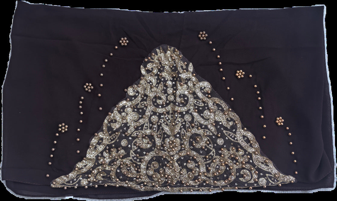 A091 Chiffon beaded hijab(MOQ: 3 pieces)