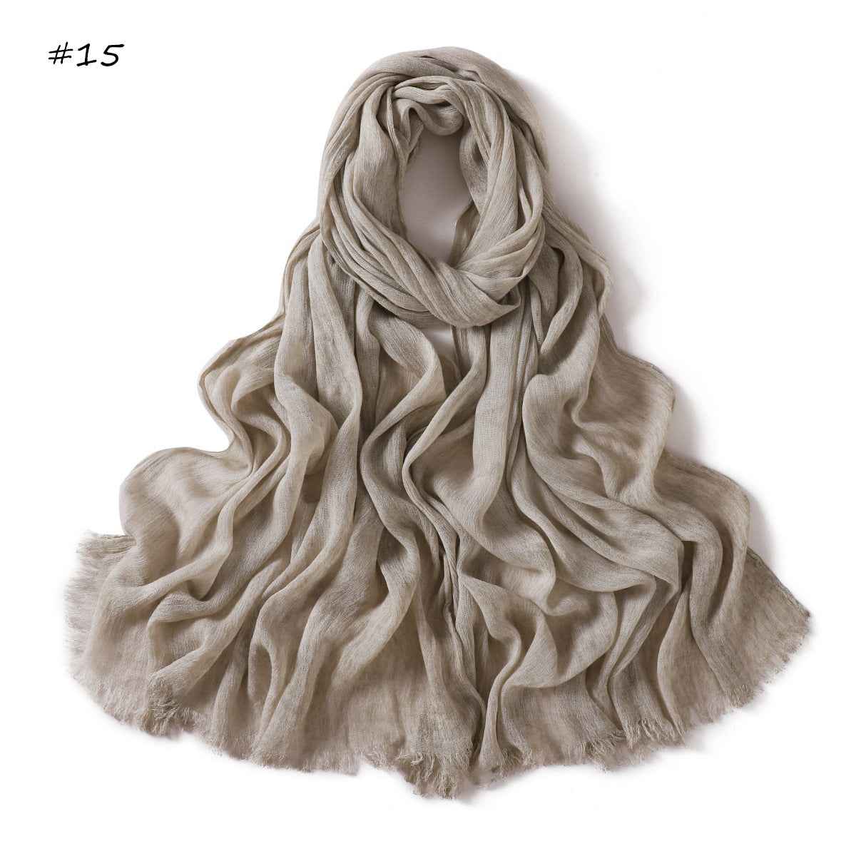 YZ310 Dirt-Washed Crinkled hijab with Raw Edge