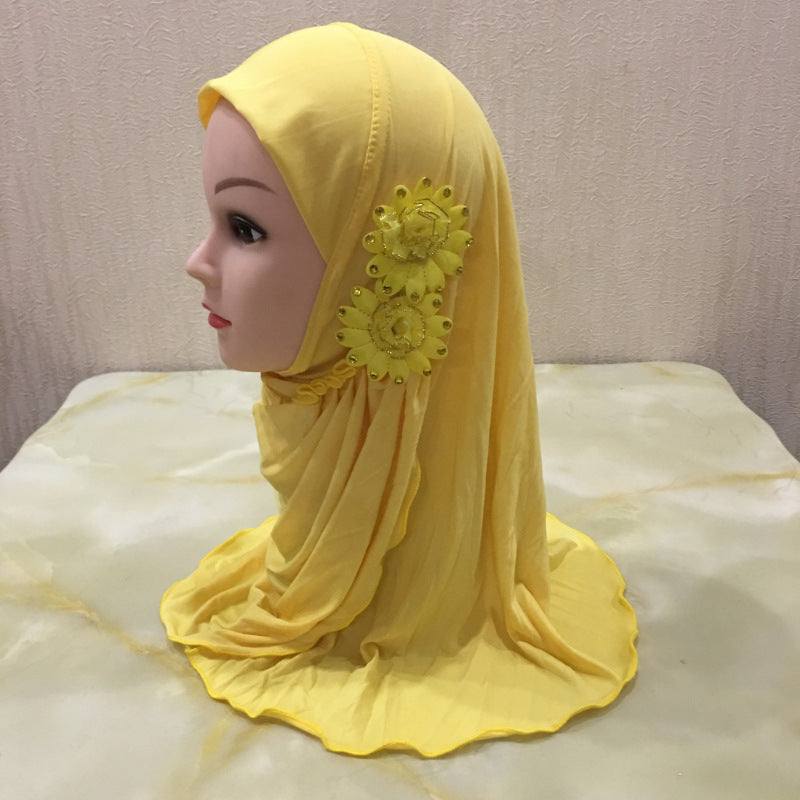 H081 Little girl's hijab hat child cap