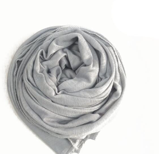 YS007 Gorro con bufanda de color liso modal