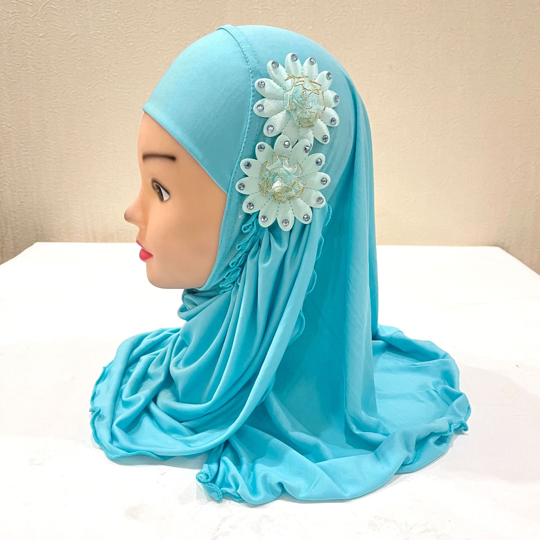 H081 Little girl's hijab hat child cap