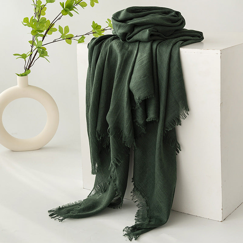 FH24-5559(2) Cotton and linen scarf scarf  winter scarf - MinYang Fashion Apparel Accessory Manufacturer