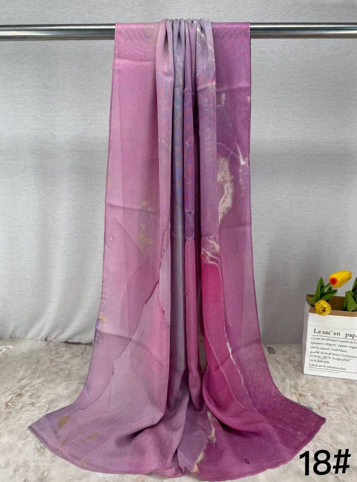 HY013 Printed modal Muslim hijab single stitch