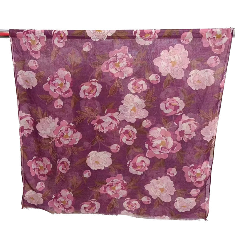 50 Floral scarf shawl plain hijab - MinYang Fashion Apparel Accessory Manufacturer