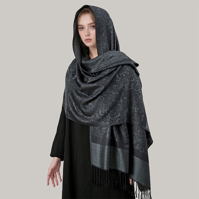 MY02 Luxury Women's Cashew Jacquard Scarf - MinYang Fashion Apparel Accessory Manufacturer