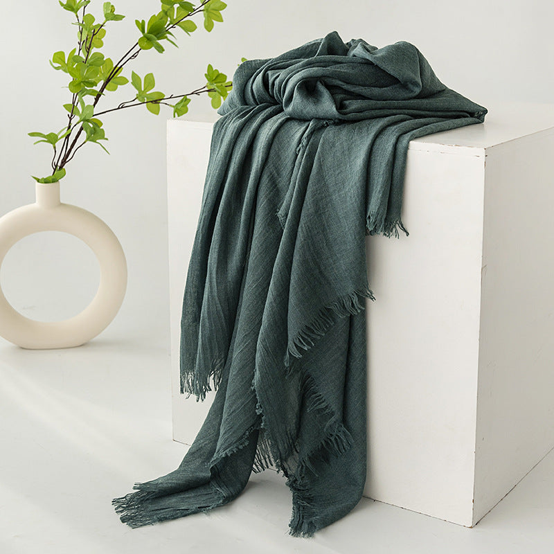 FH24-5559(2) Cotton and linen scarf scarf  winter scarf - MinYang Fashion Apparel Accessory Manufacturer