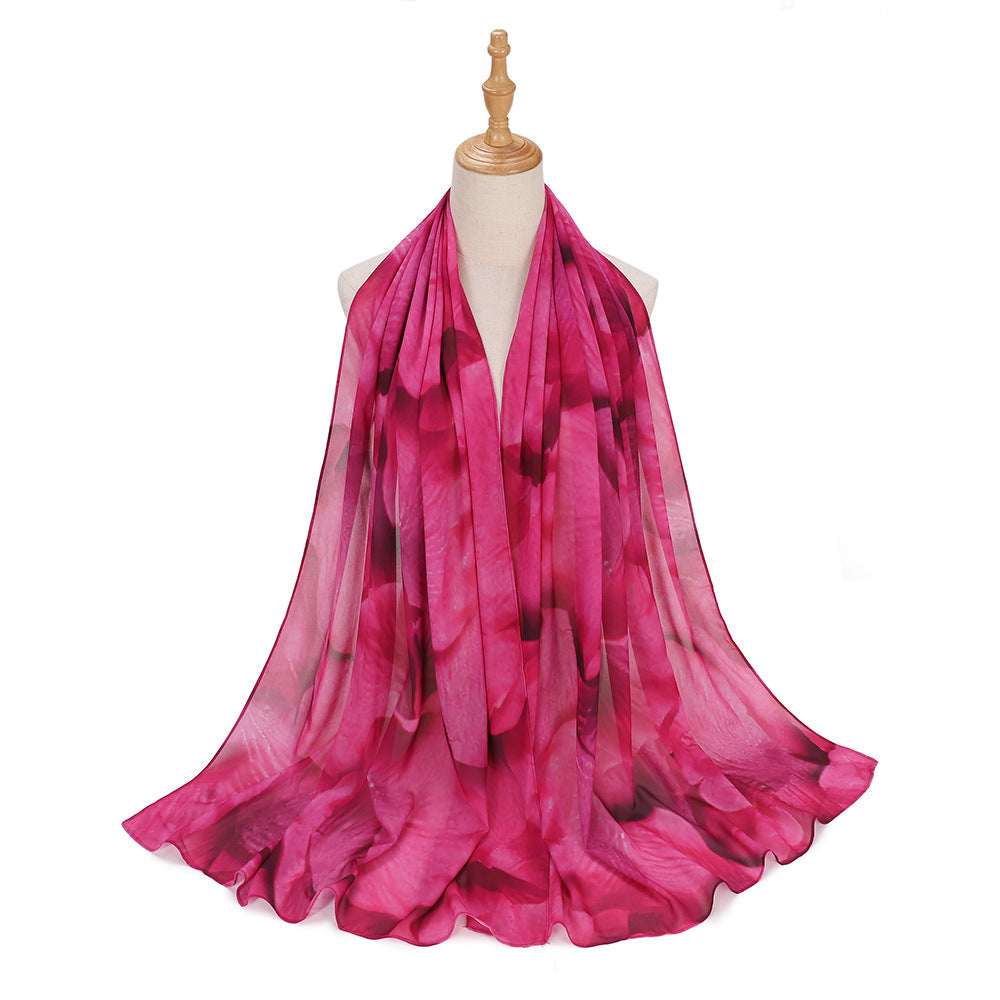 MSL333 New spring and summer pearl chiffon digital printing color scarf New spring and summer pearl chiffon digital printing color scarf