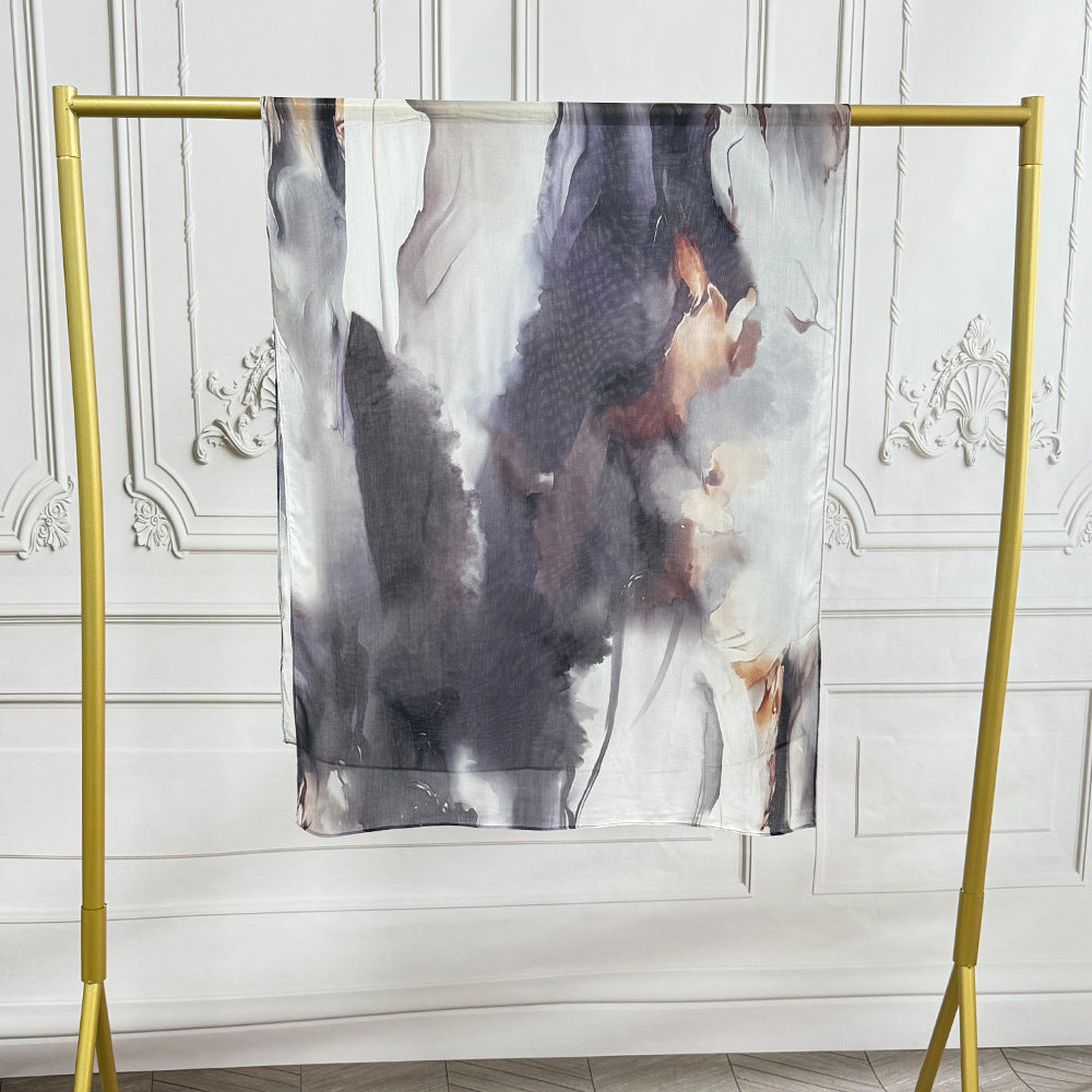 WJ002 Modal printed muslin scarf