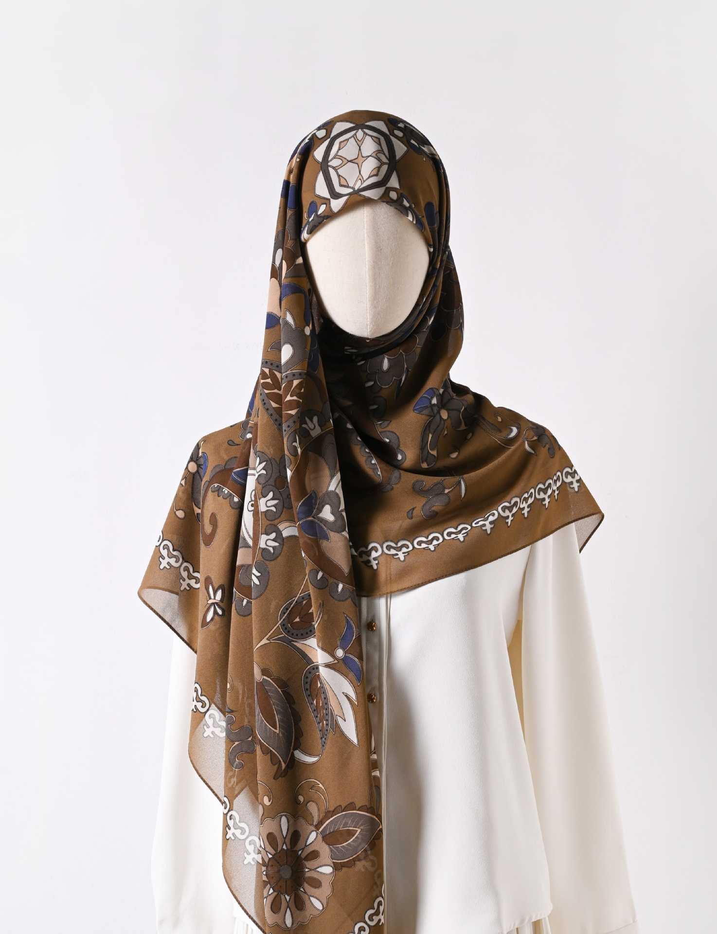 130 crystal chiffon 01 130*130cm Chiffon Scarf Silk Printed Sunscreen Scarf