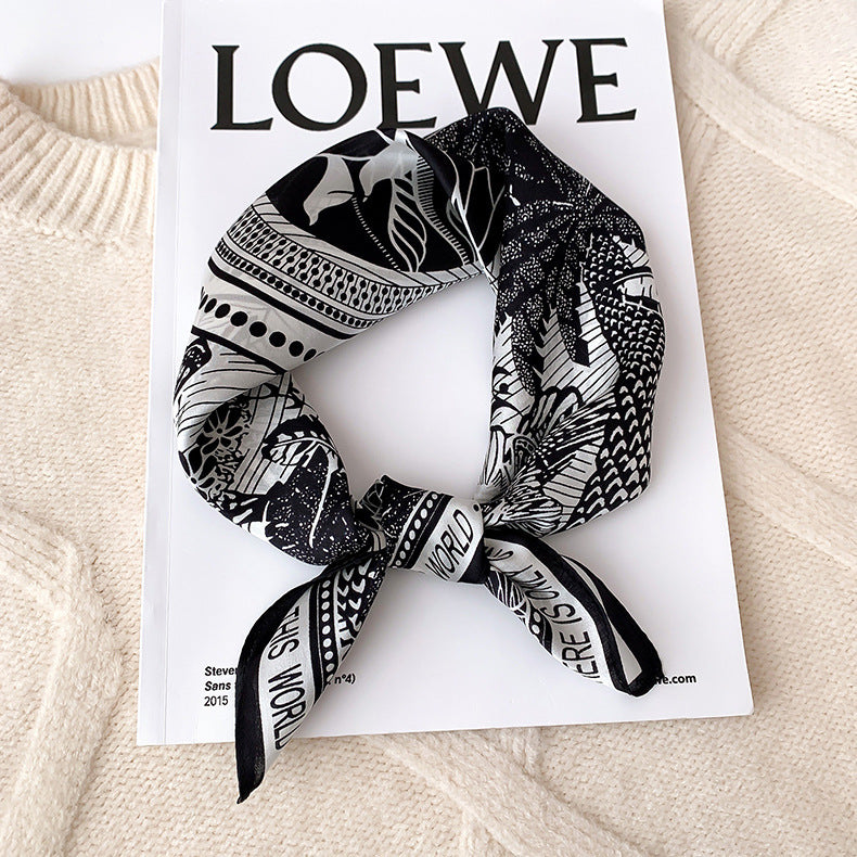 53 Silk Square Scarf 53*53cm Printed ribbon scarf