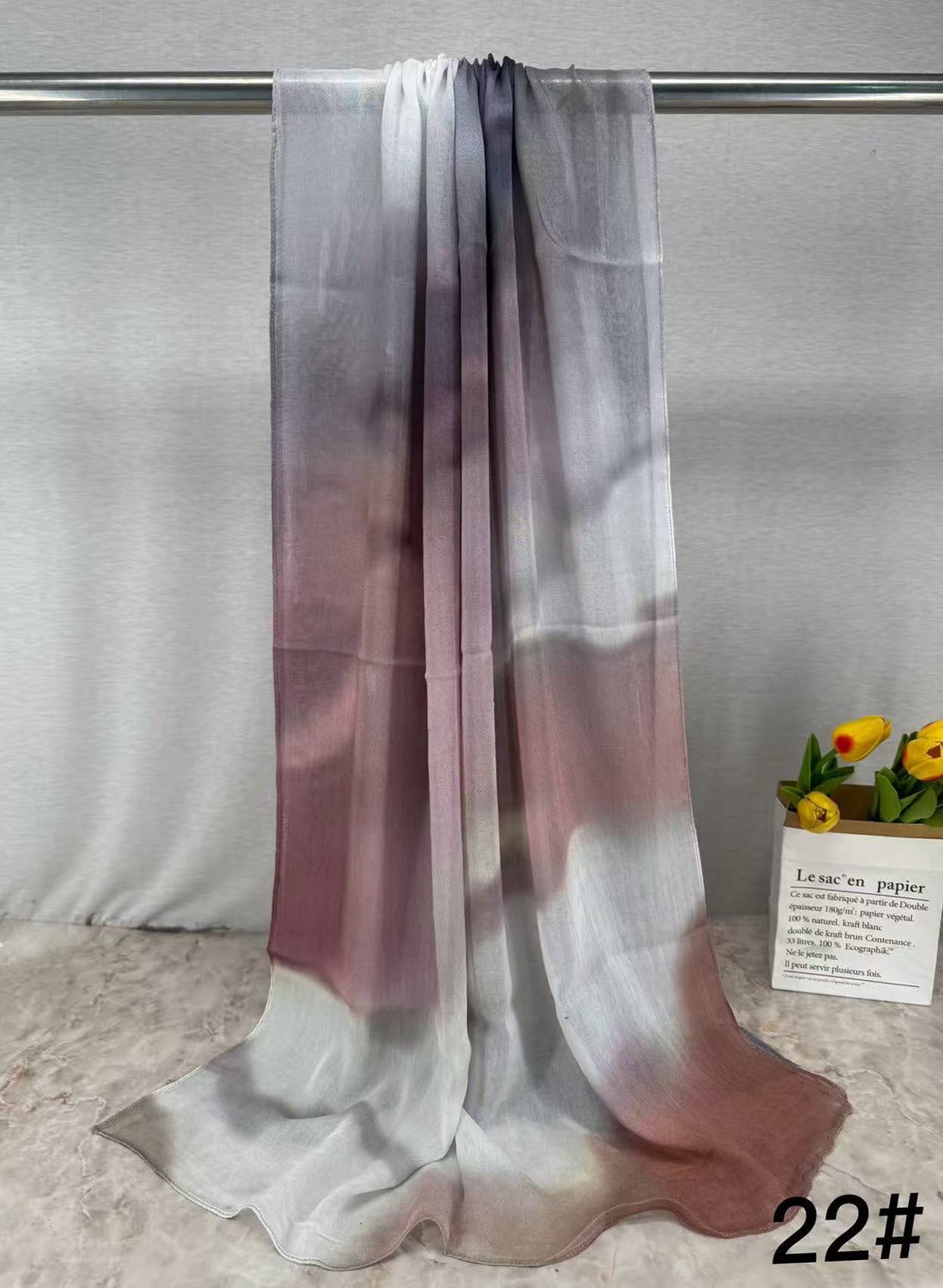 HY013 Printed modal Muslim hijab single stitch