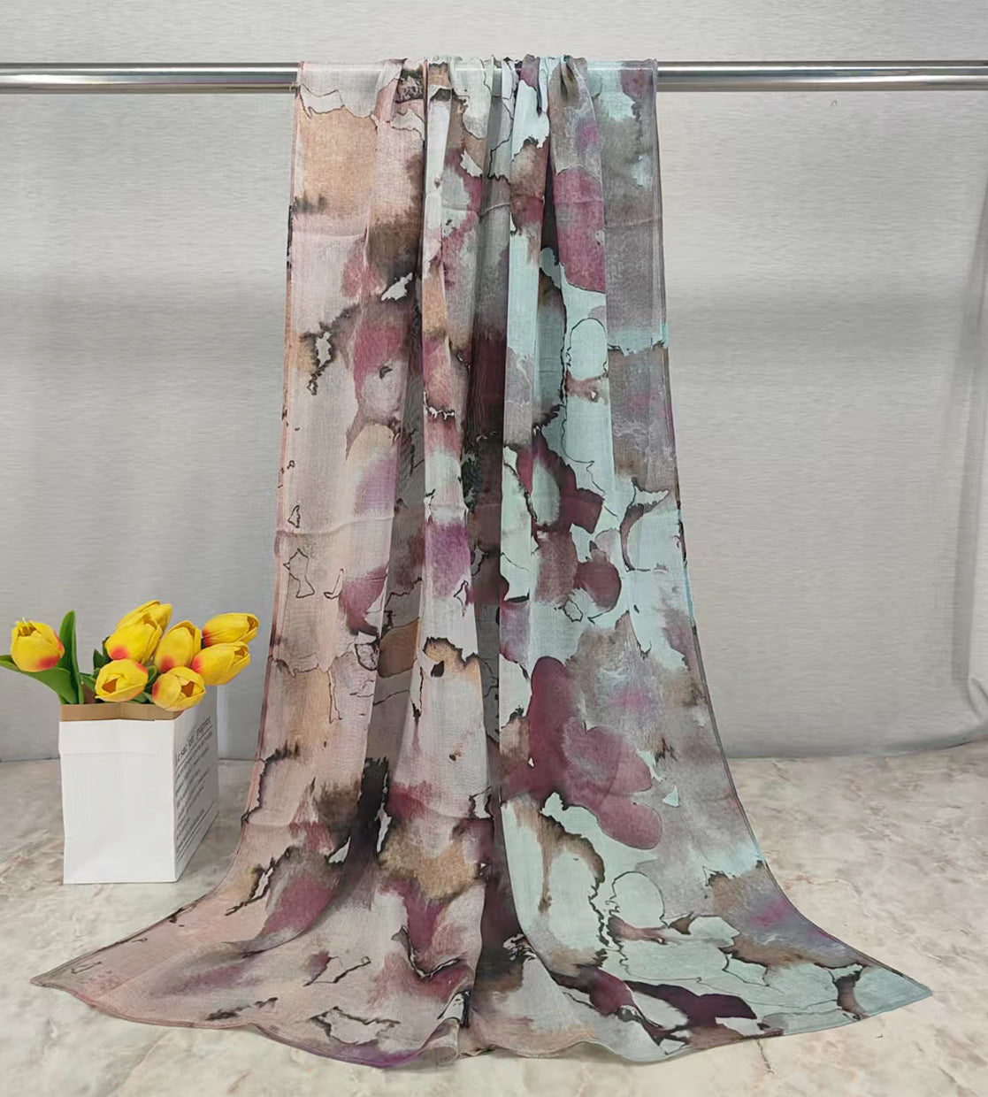 MYE001 Watercolor Modal Cotton Digital Print Scarf