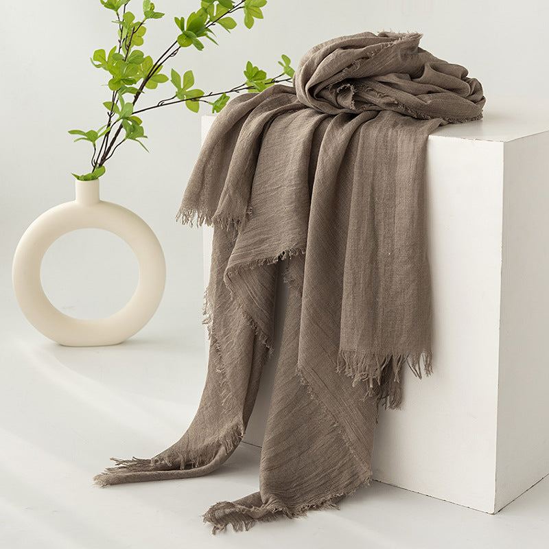 FH24-5559(2) Cotton and linen scarf scarf  winter scarf - MinYang Fashion Apparel Accessory Manufacturer