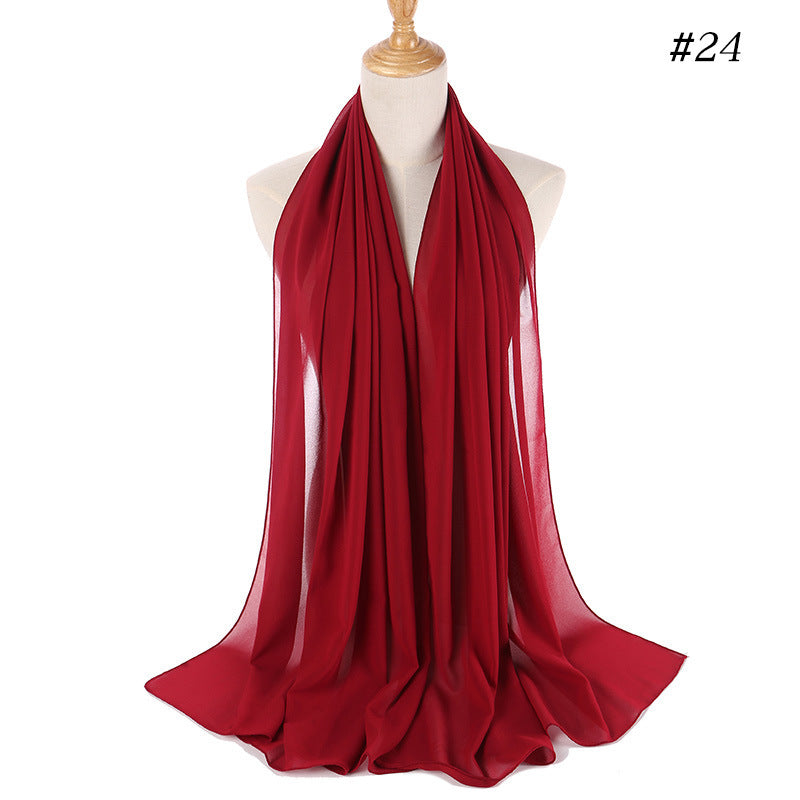 MSL006 Women's pearl chiffon bubble headscarf scarf - MinYang Fashion Apparel Accessory Manufacturer