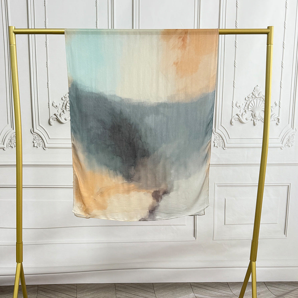 WJ002 Modal printed muslin scarf