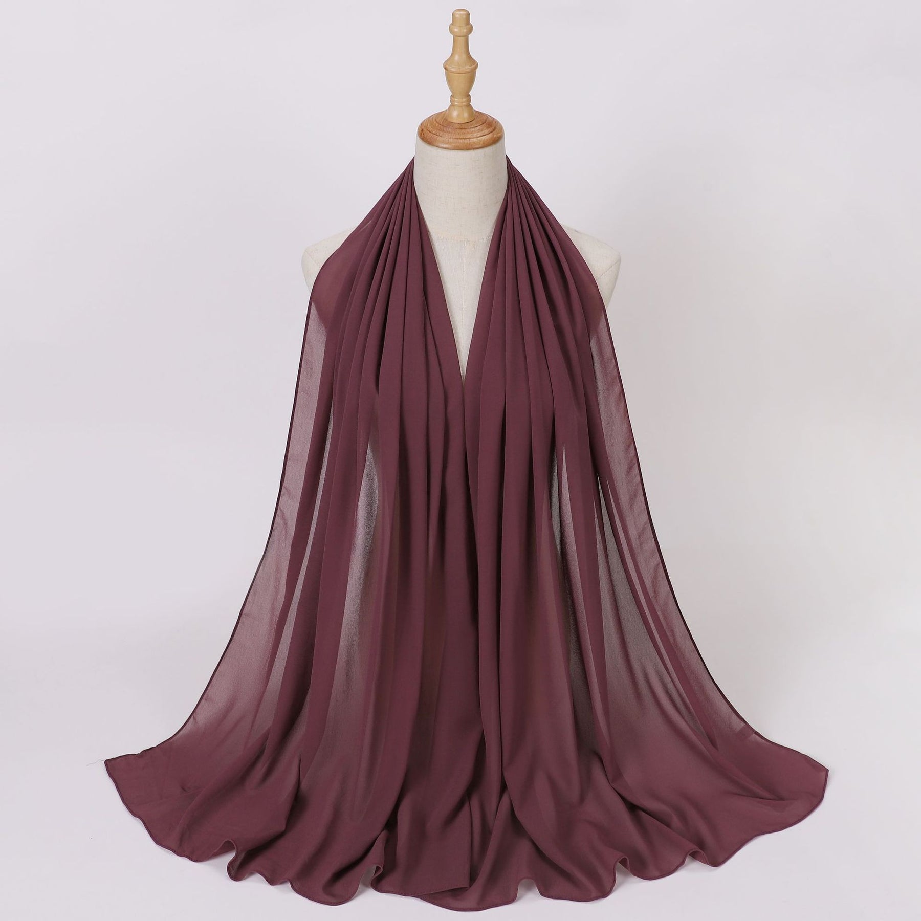 W-0062 Solid color pearl chiffon long scarf hijab veil scarf - MinYang Fashion Apparel Accessory Manufacturer