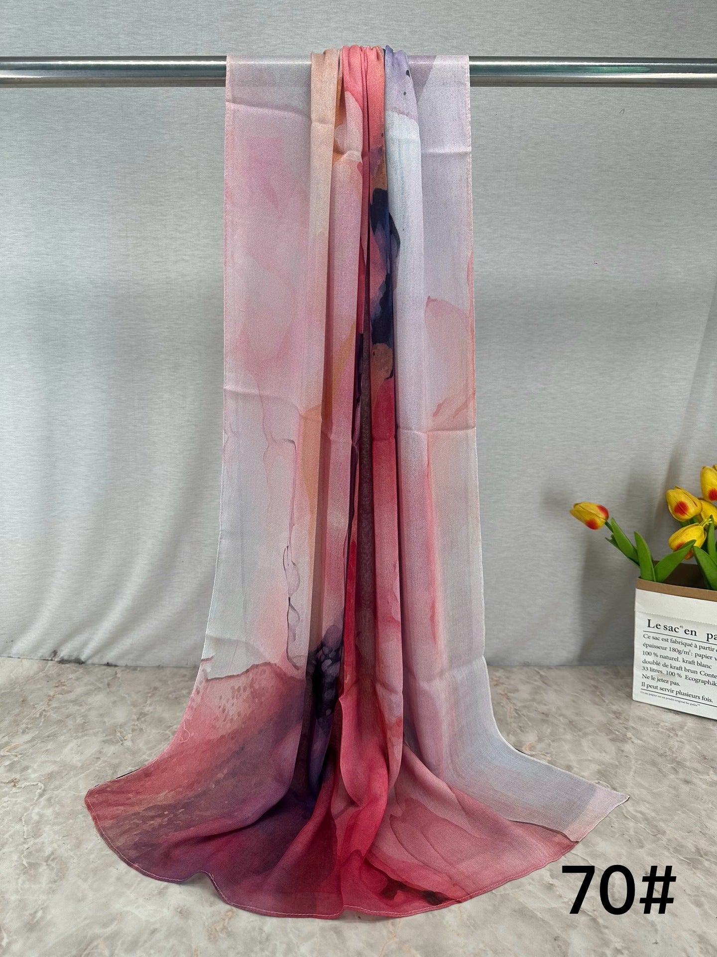 HY013 Printed modal Muslim hijab single stitch