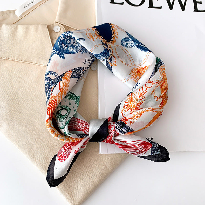 53 Silk Square Scarf 53*53cm Printed ribbon scarf