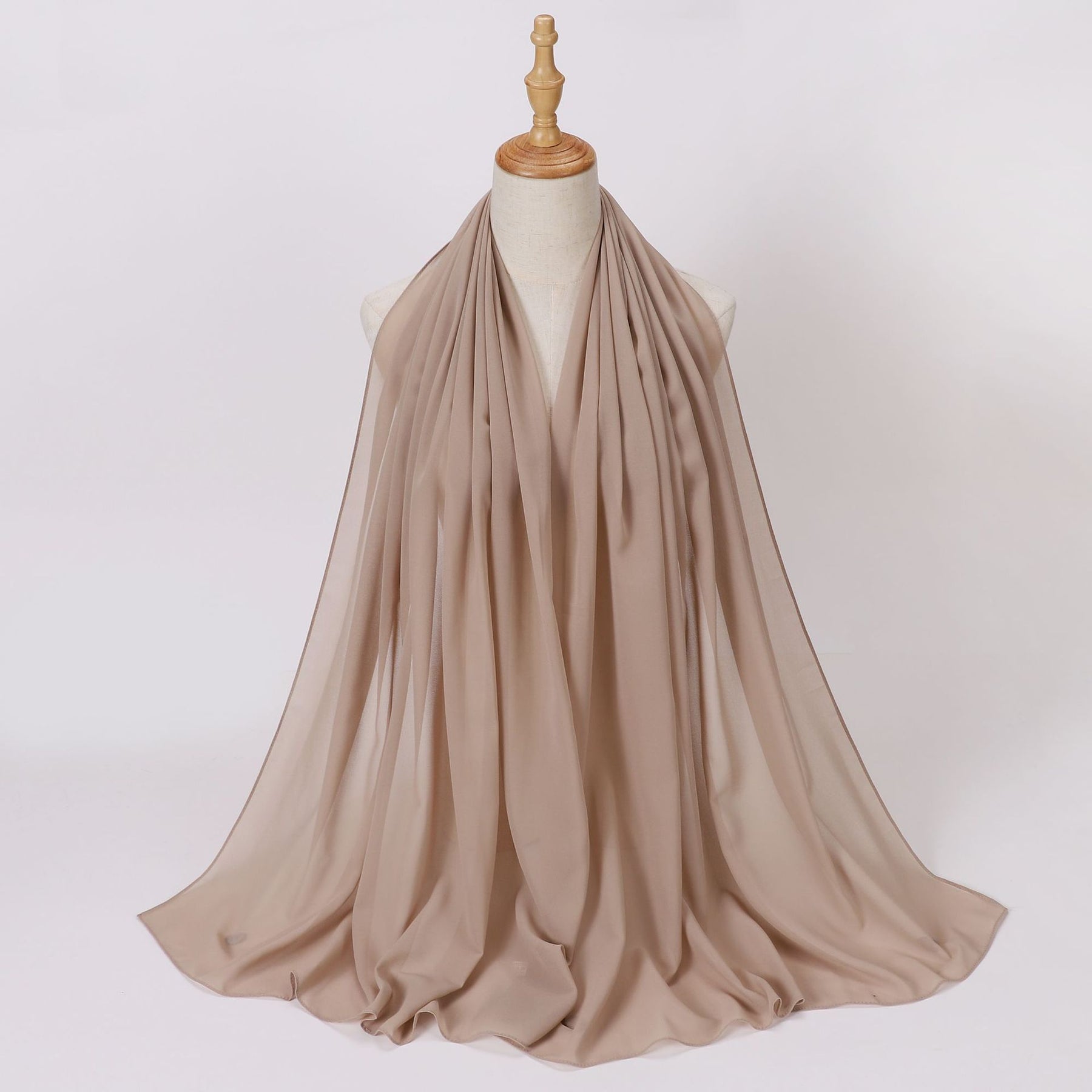 W-0062 Solid color pearl chiffon long scarf hijab veil scarf - MinYang Fashion Apparel Accessory Manufacturer