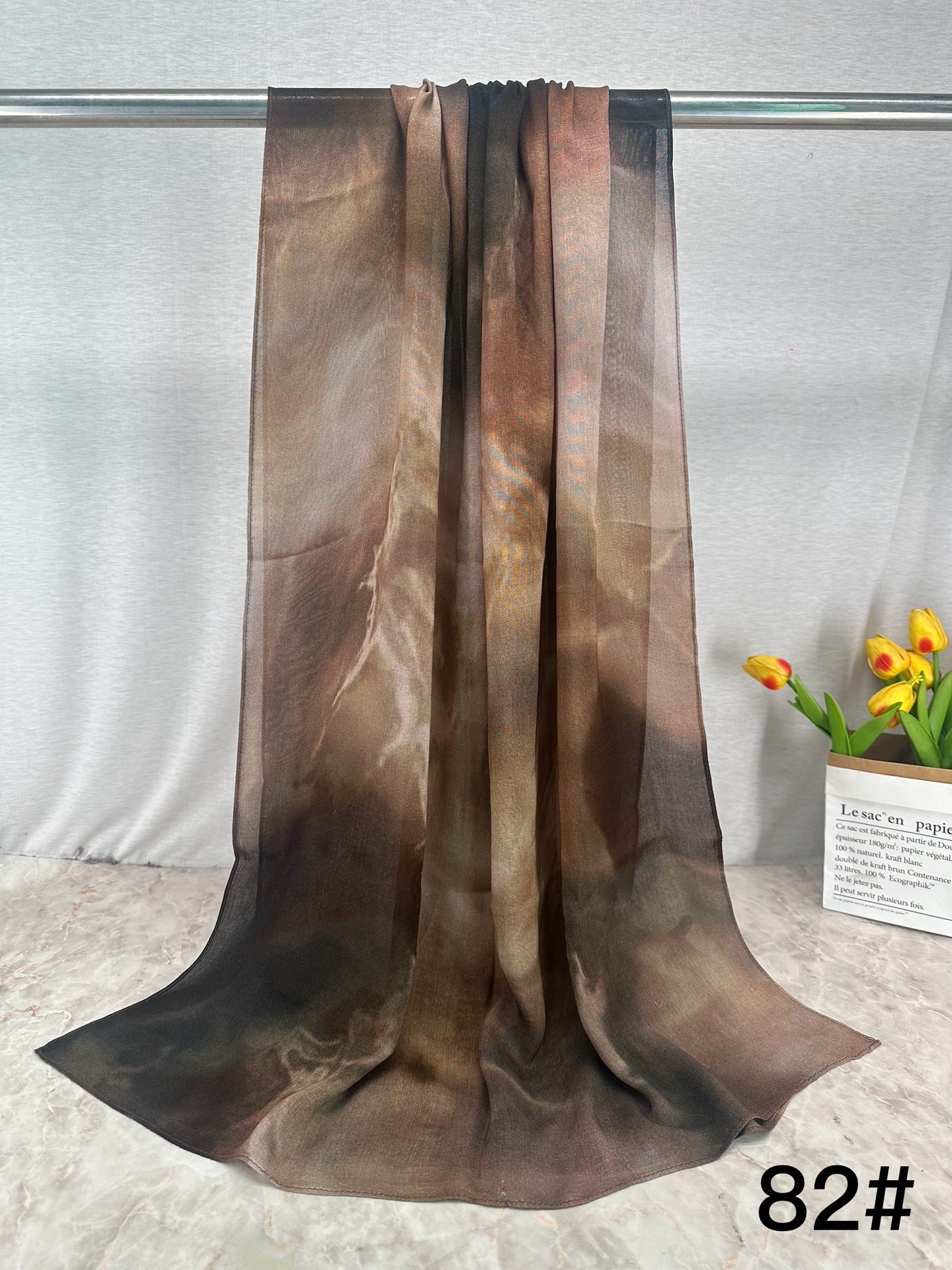 HY013 Printed modal Muslim hijab single stitch