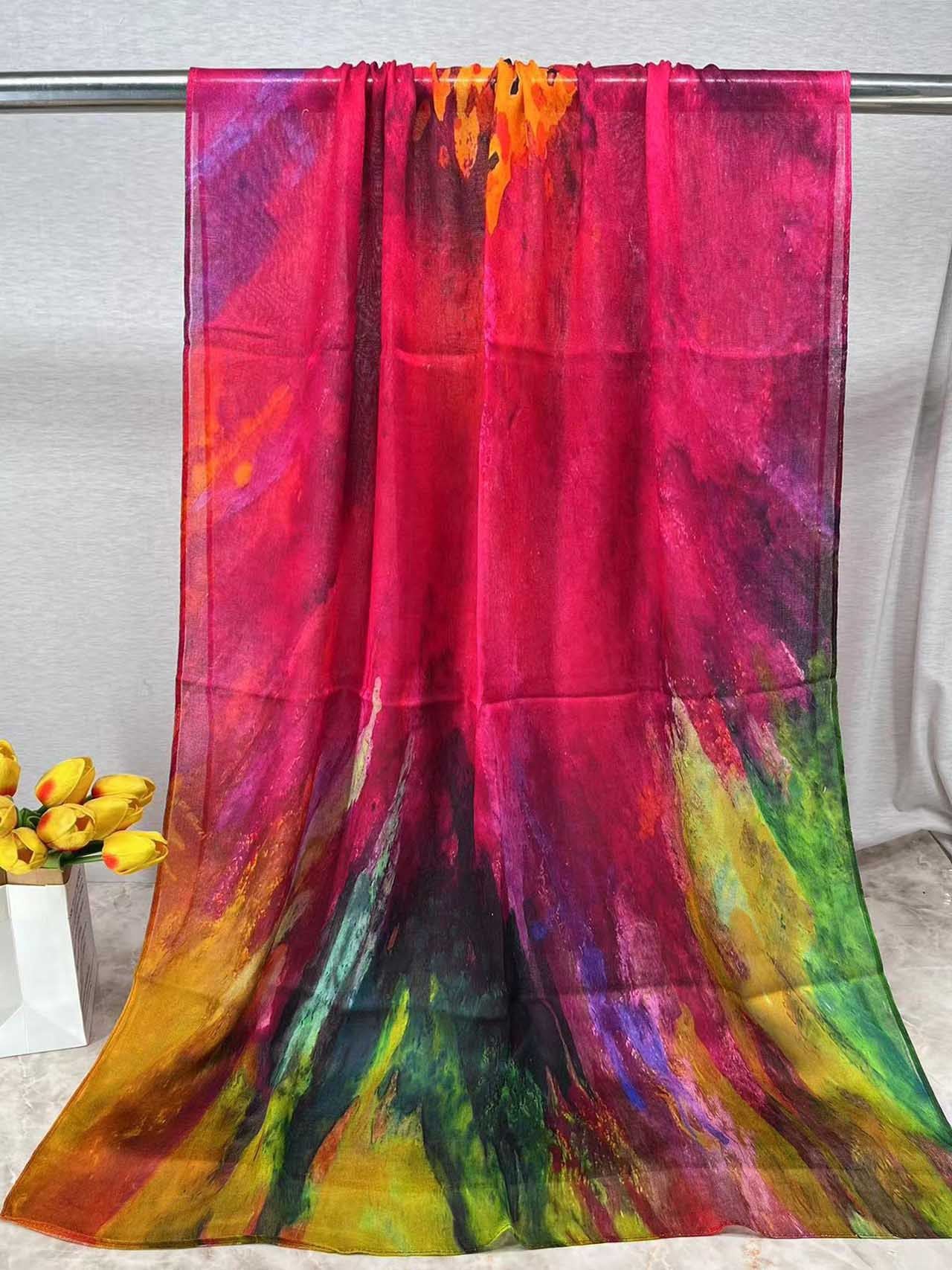 MYE001 Watercolor Modal Cotton Digital Print Scarf