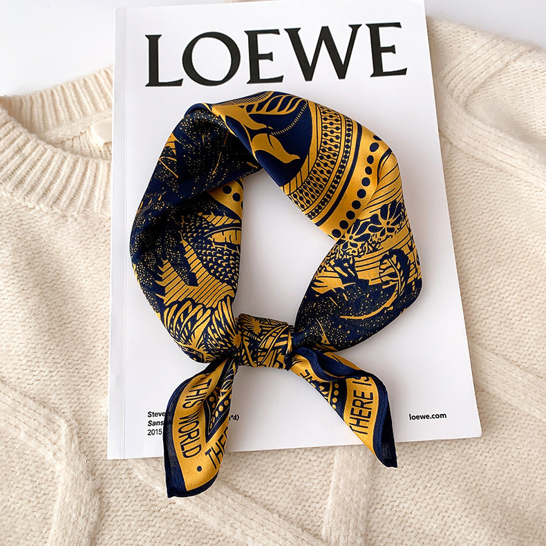 53 Silk Square Scarf 53*53cm Printed ribbon scarf