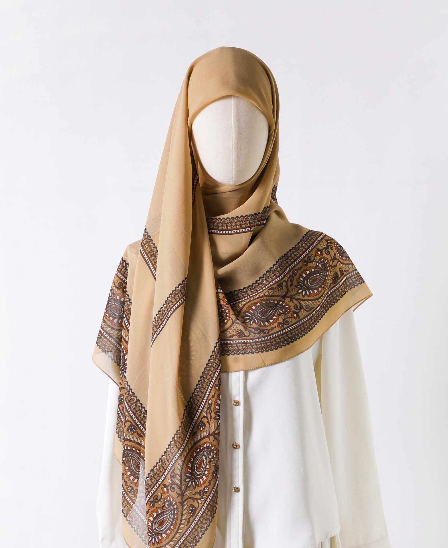 130 crystal chiffon 01 130*130cm Chiffon Scarf Silk Printed Sunscreen Scarf