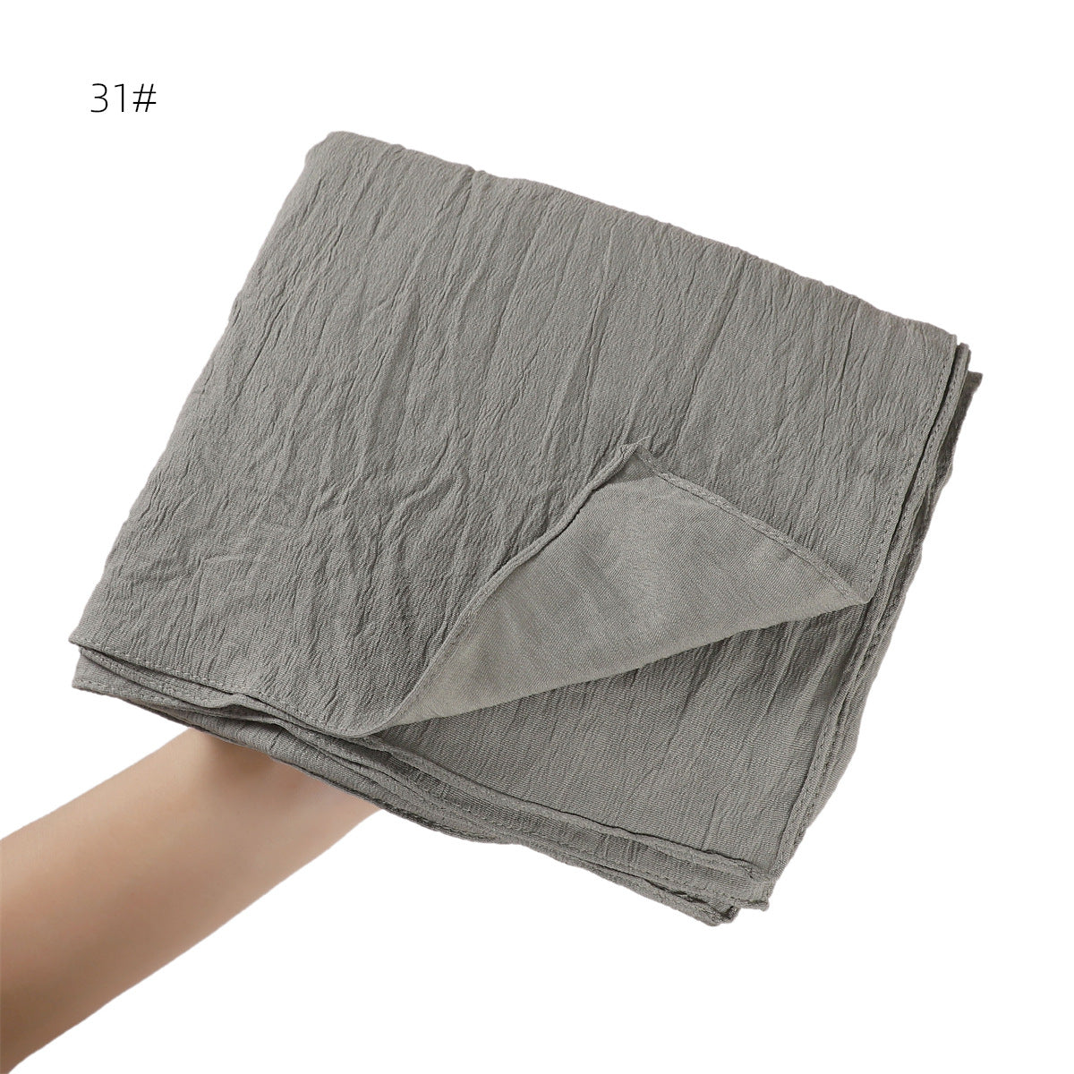 YZ198 Natural wrinkle soft long scarf solid color women's shawl
