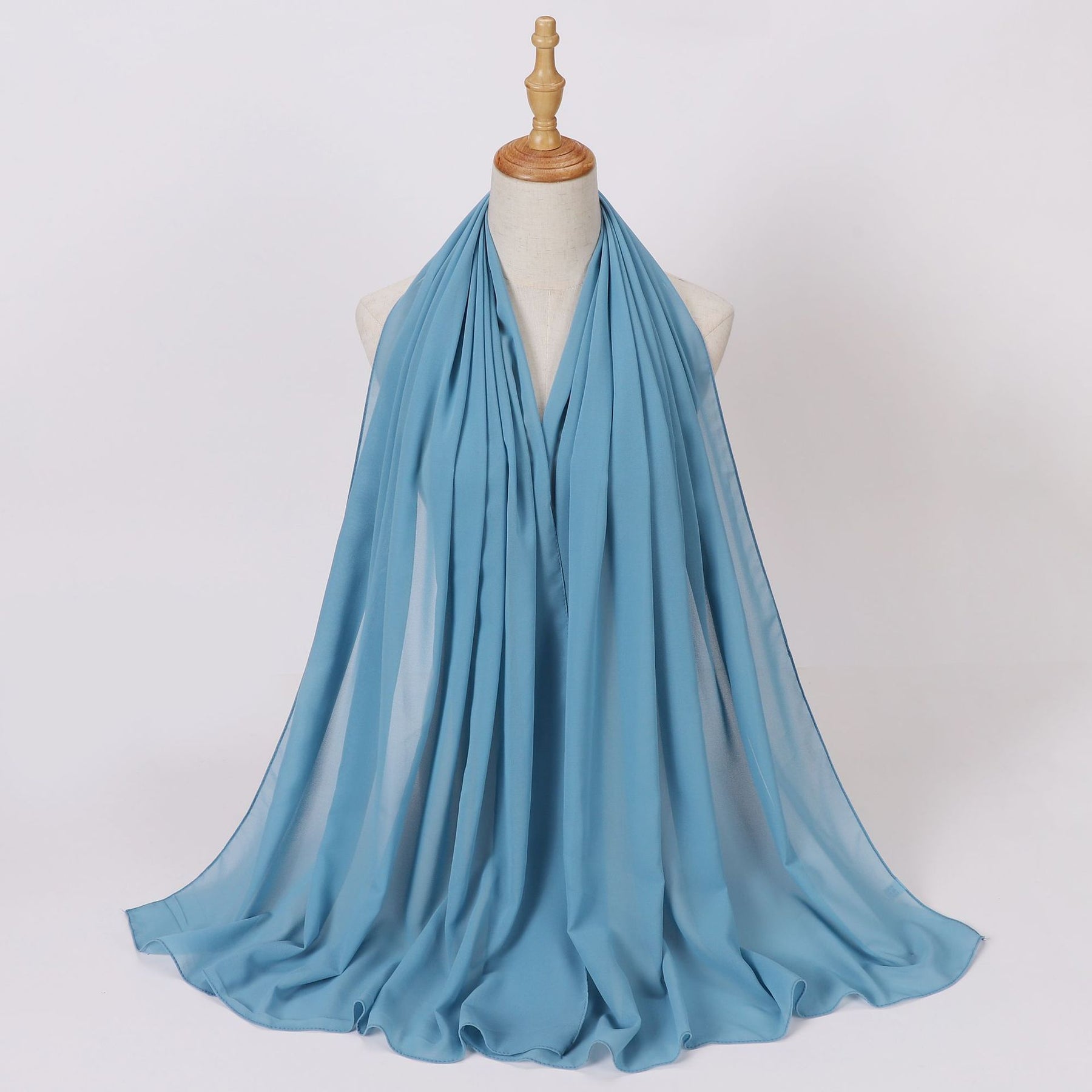 W-0062 Solid color pearl chiffon long scarf hijab veil scarf - MinYang Fashion Apparel Accessory Manufacturer