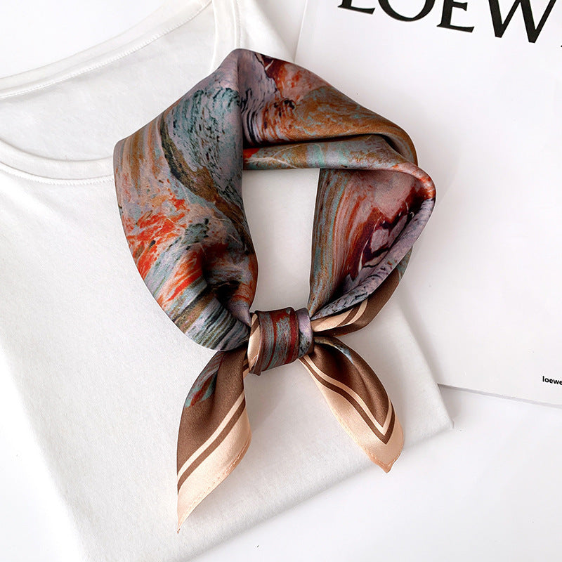 53 Silk Square Scarf 53*53cm Printed ribbon scarf