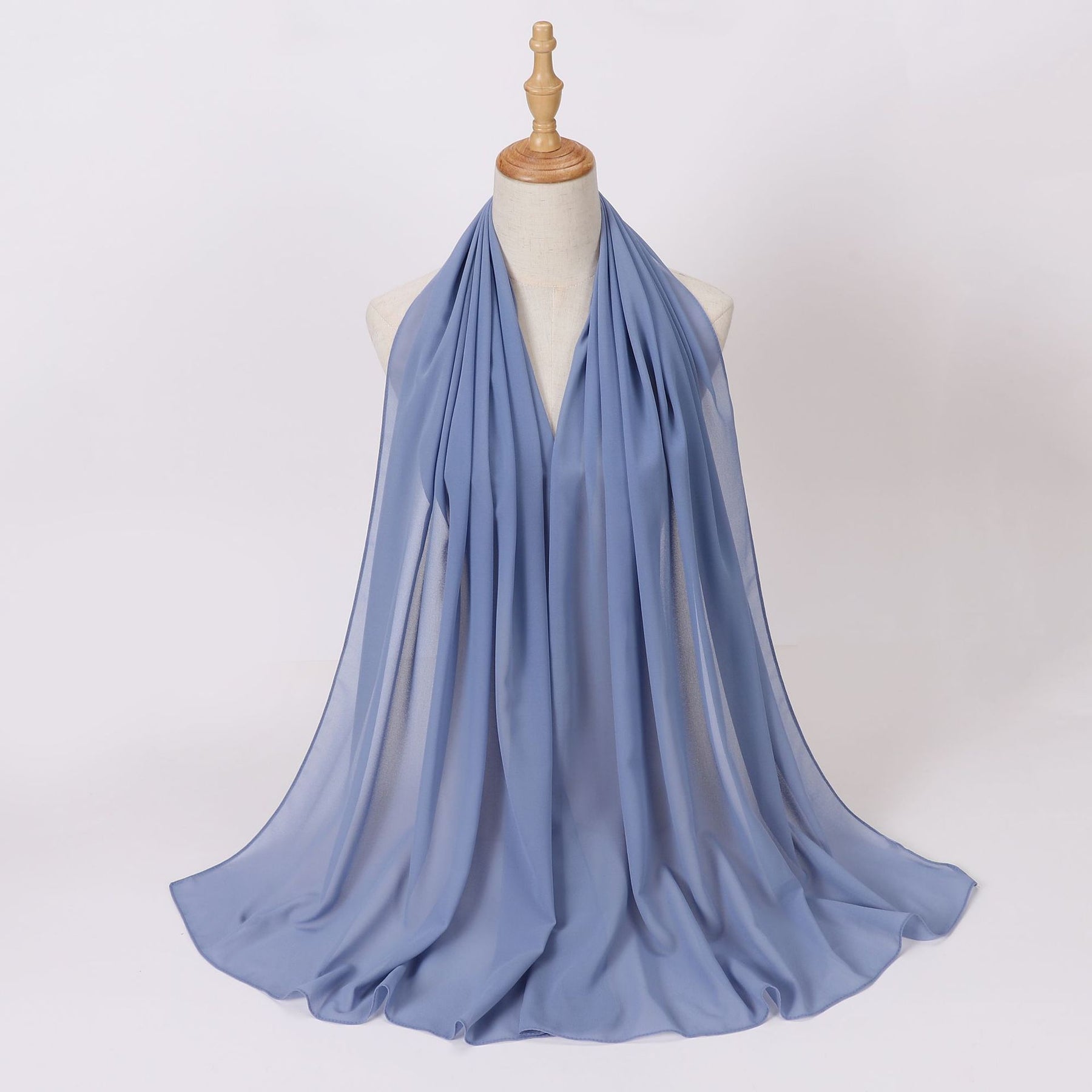 W-0062 Solid color pearl chiffon long scarf hijab veil scarf - MinYang Fashion Apparel Accessory Manufacturer