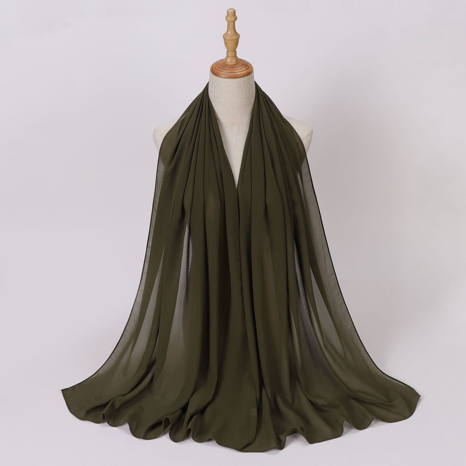 W-0062 Solid color pearl chiffon long scarf hijab veil scarf - MinYang Fashion Apparel Accessory Manufacturer