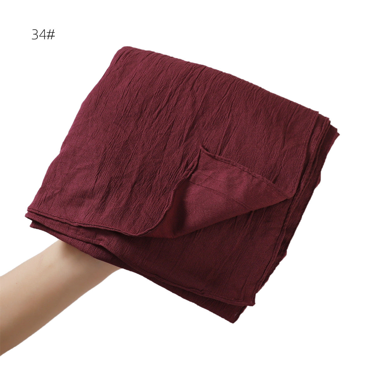 YZ198 Natural wrinkle soft long scarf solid color women's shawl