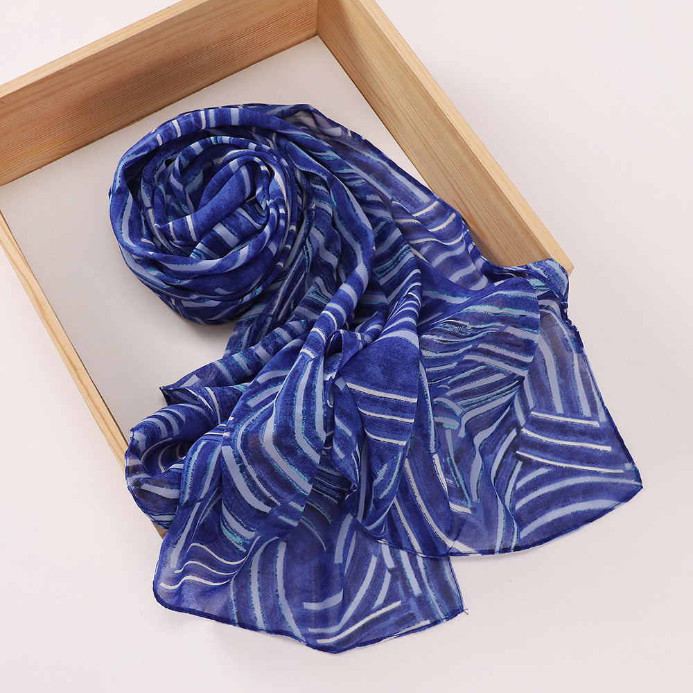 MSL358 Rose flower print hijab (MOQ:2 pieces)